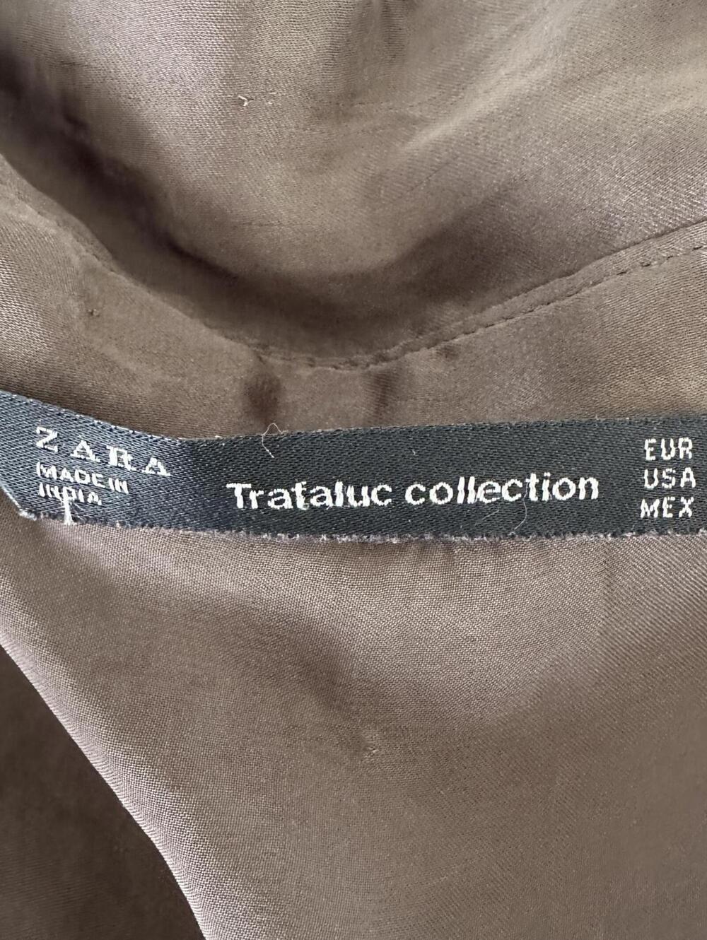 Zara Trafaluc Olive Green Embroidered Crane Tunic Shirt Oversized Top - L - Picture 2 of 9